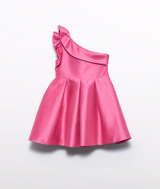 Dress 5045 Asymetric fuchsia